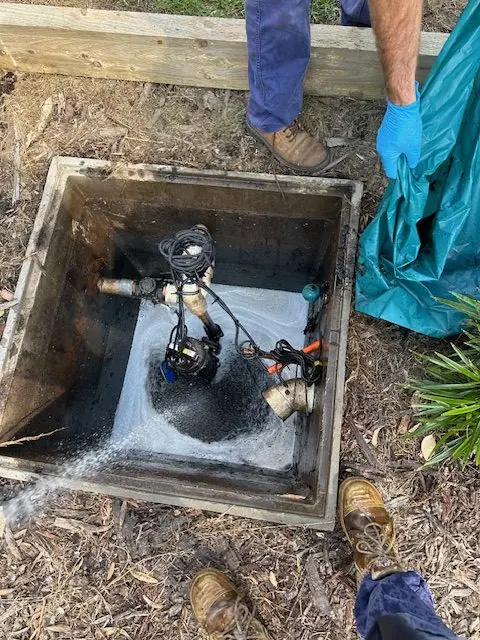 Sewer pump specialist on-site in Cronulla servicing a pit during routine maintenance